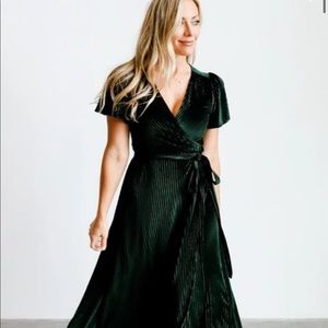 Andi Ribbed Velvet Wrap Dress Baltic Born